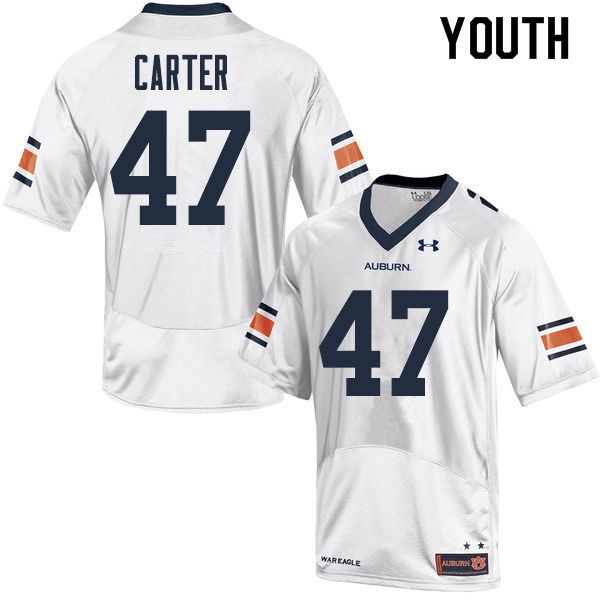 Youth Auburn Tigers #47 Craig Carter College Football Jerseys Sale-White